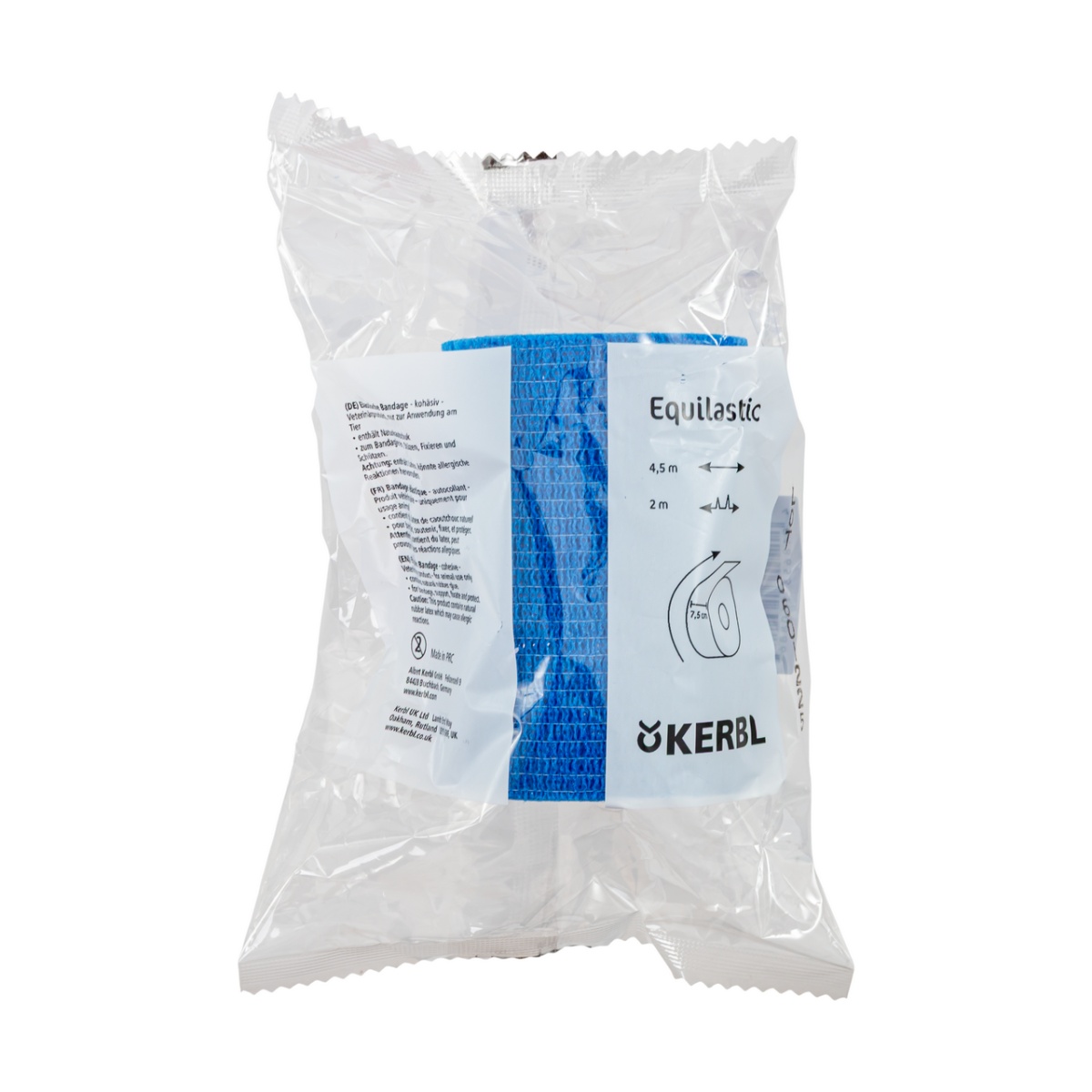 Öntapadó patakötöző, Equilastic, kék, 450 × 7,5 cm