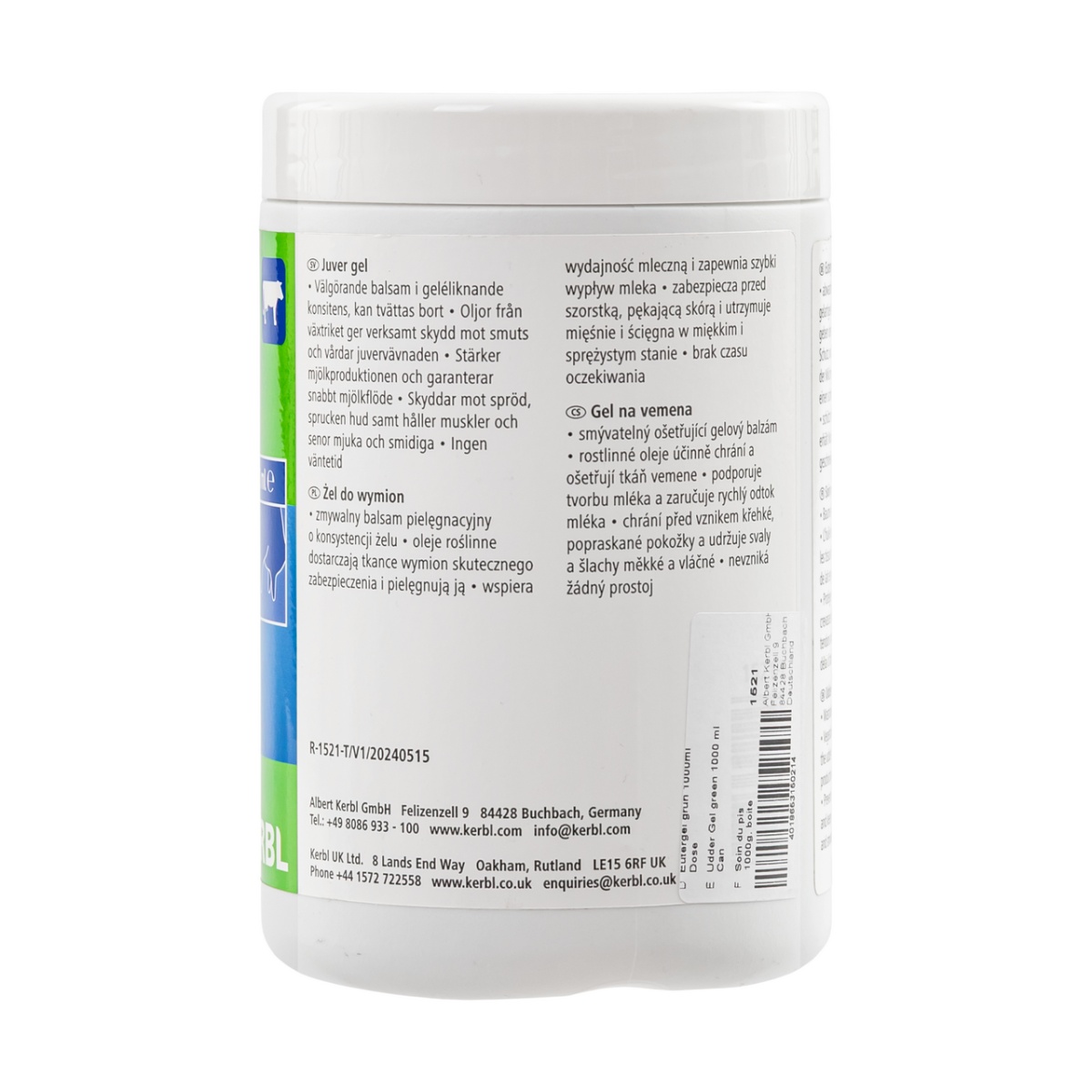 Zöld tőgyápoló gél, 1000 ml