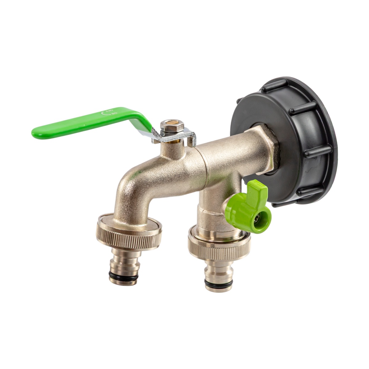 IBC tartálycsap, 3/4", 2 kimenettel