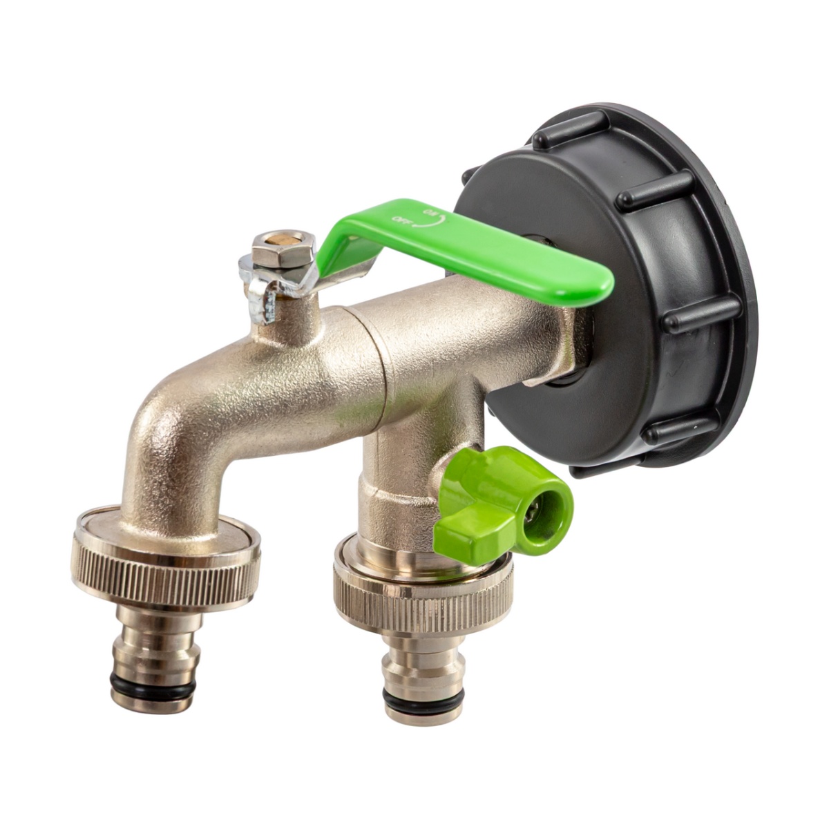 IBC tartálycsap, 3/4", 2 kimenettel