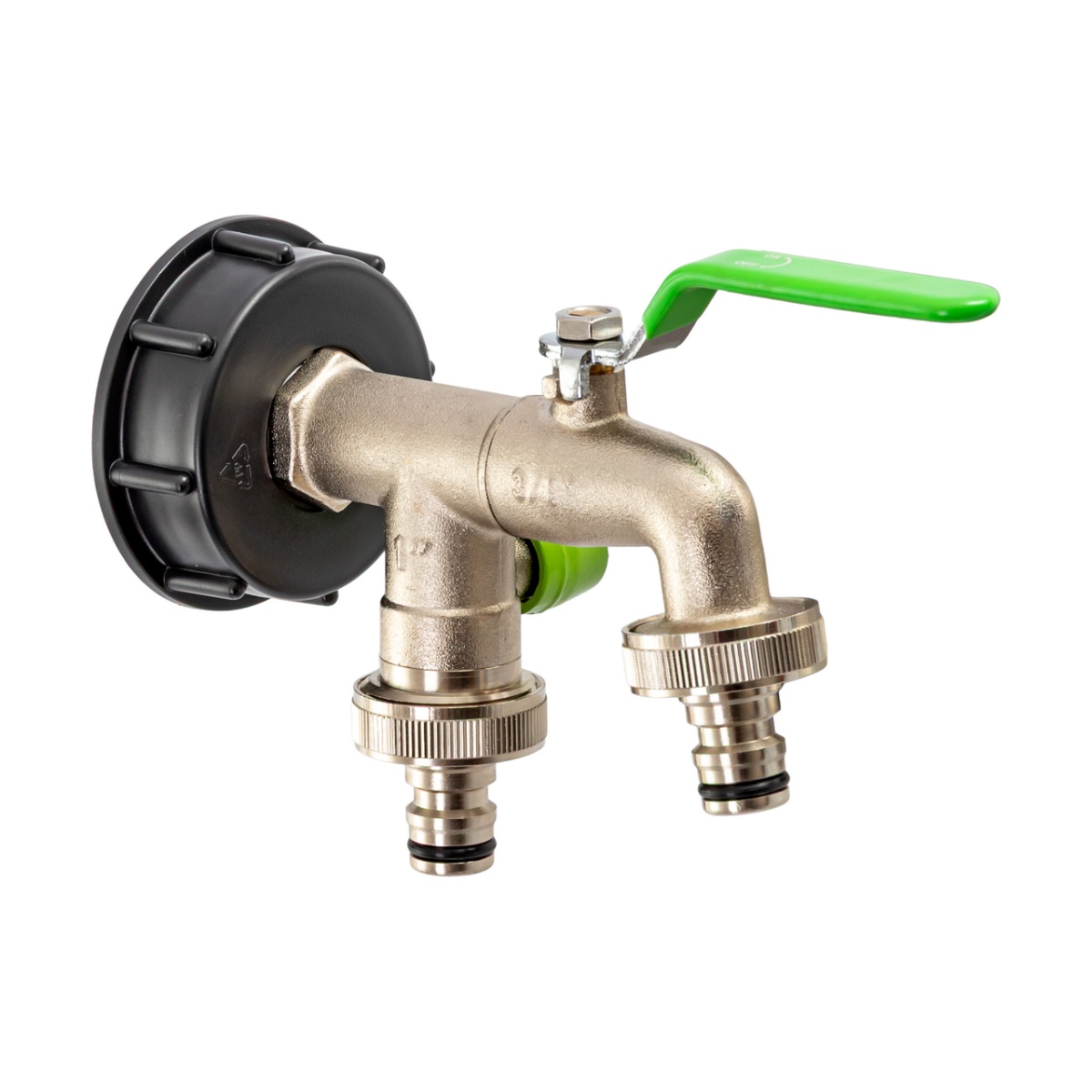 IBC tartálycsap, 3/4", 2 kimenettel
