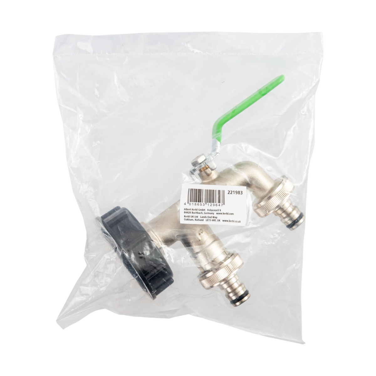 IBC tartálycsap, 3/4", 2 kimenettel