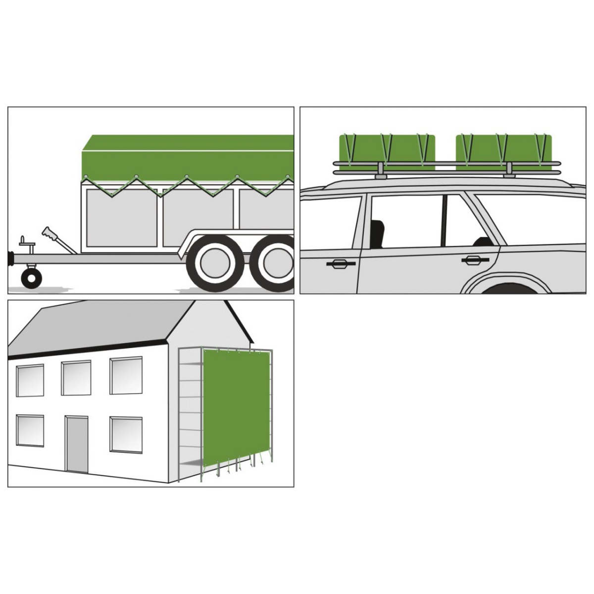 Védőponyva, PolyGuard, 210 g/m², 14 × 8 m