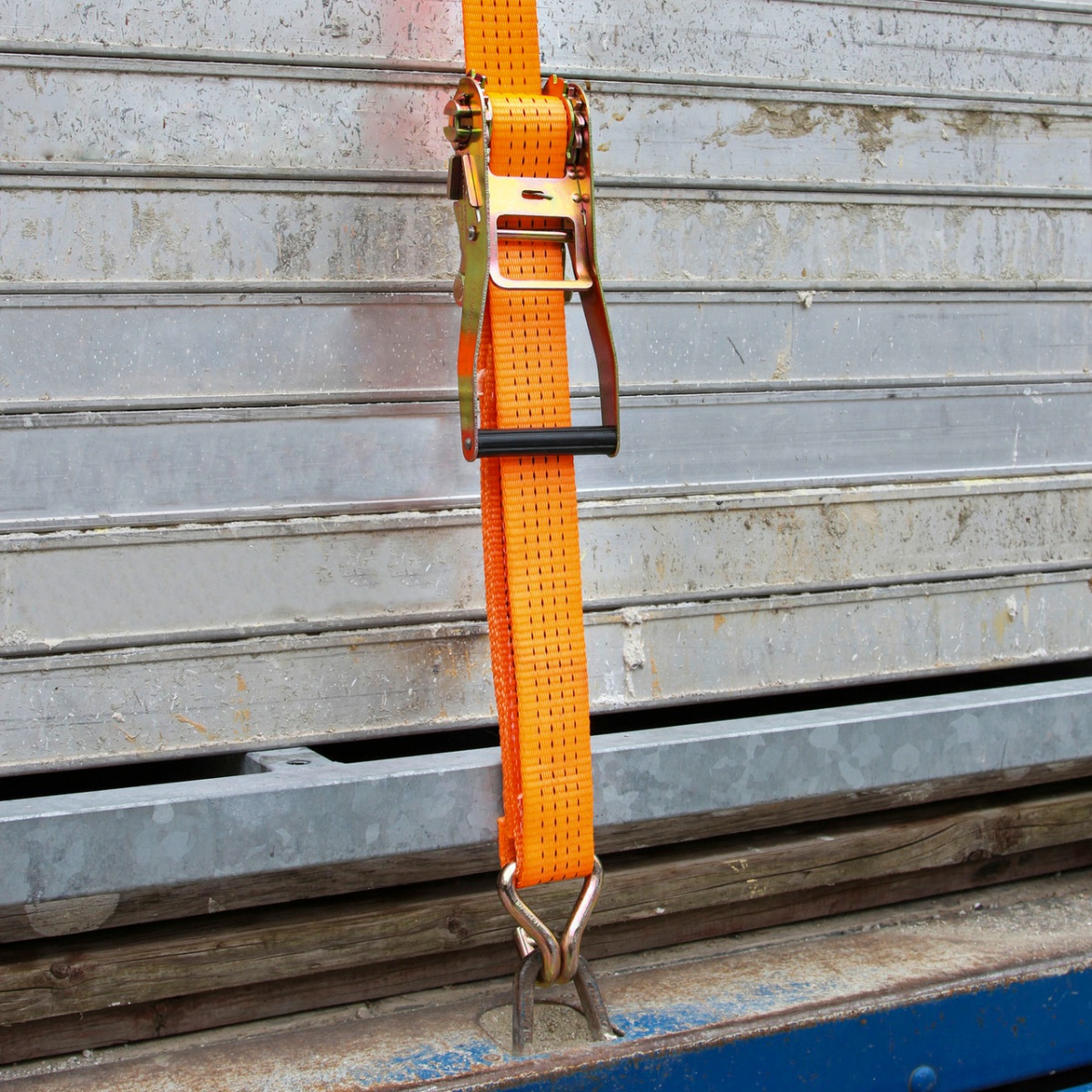 Racsnis rögzítőheveder, narancssárga, 4000 kg, 50 mm × 10 m