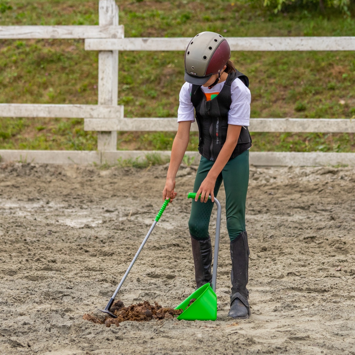 Mistboy Mini trágyalapát gereblyével, zöld, 60 cm