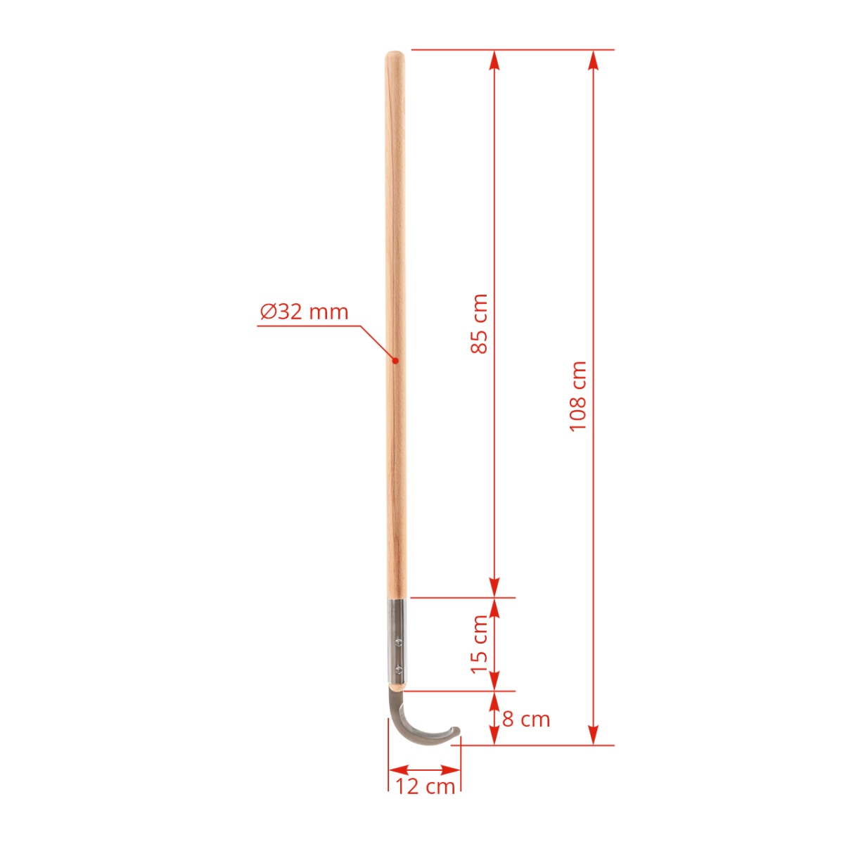 Kötésvágó kés, fa nyéllel, 100 cm