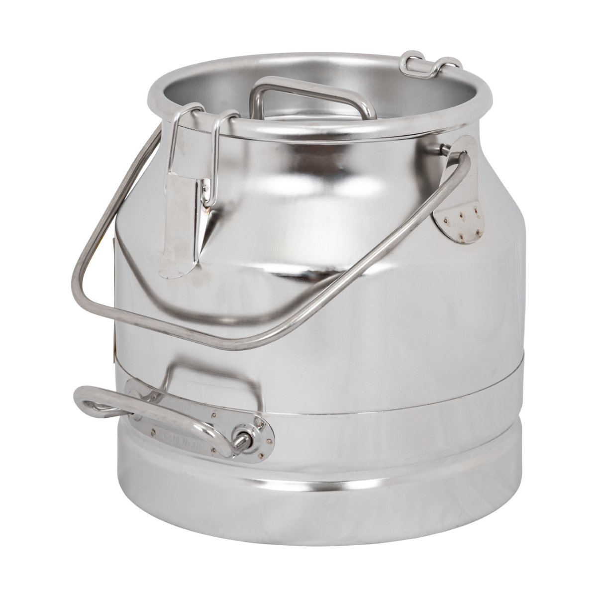 Inox tejhordó kondér, csatos fedéllel, 10 liter